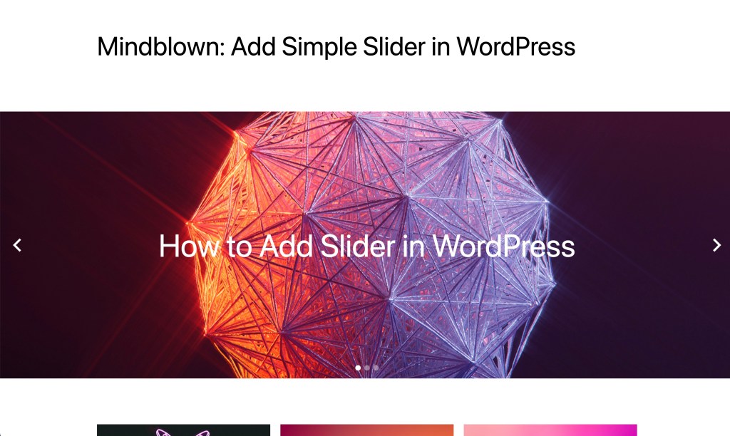 How to add a Simple Slider In WordPress