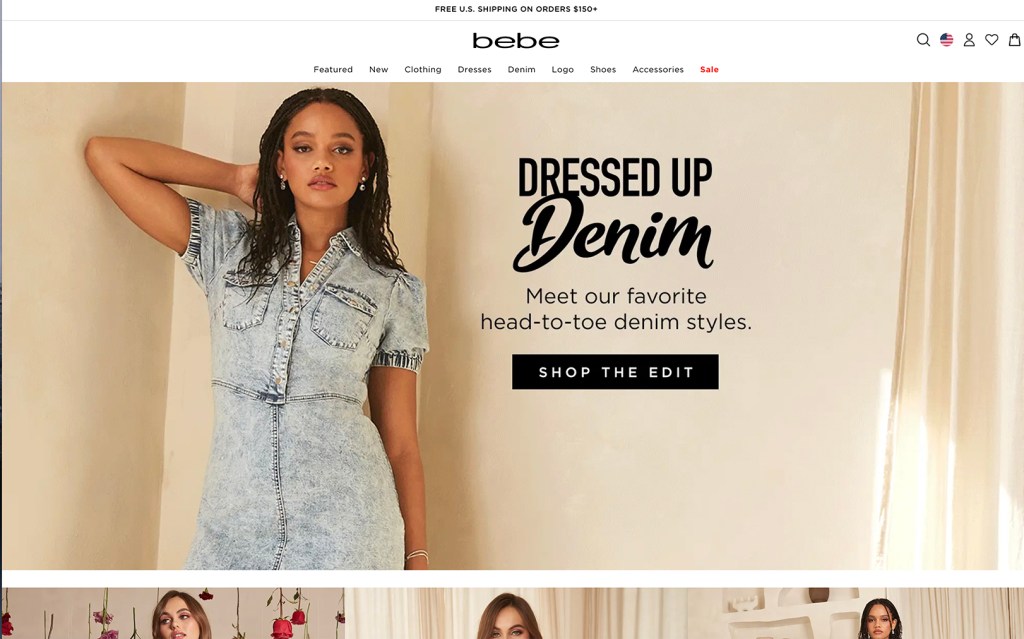 bebe ecommerce store website