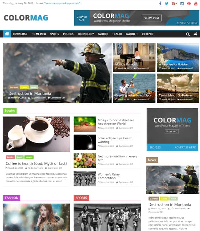 colormag free wordpress theme