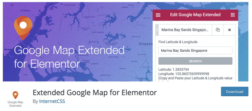 Extended Google Map for Elementor