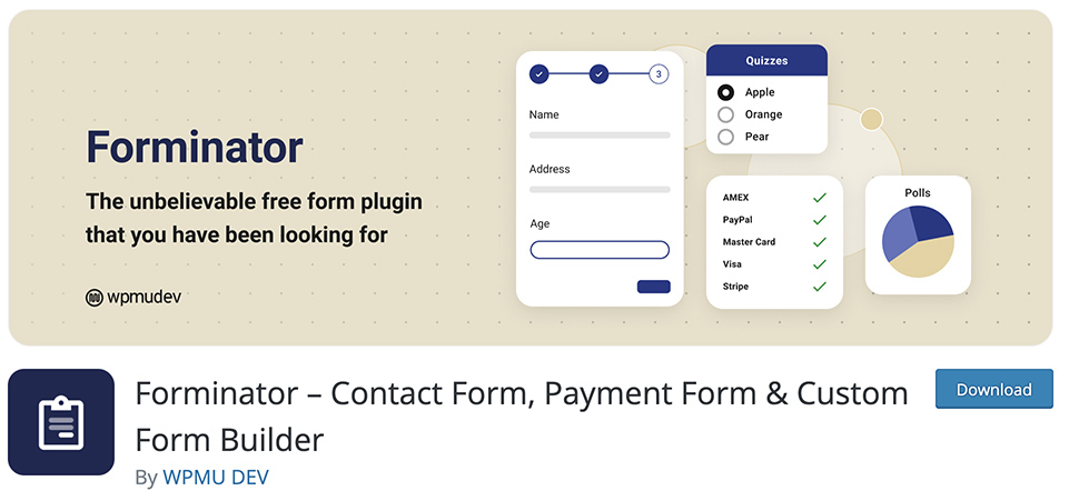 Forminator – Contact Form, Payment Form & Custom Form Builder