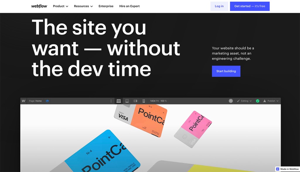 Webflow best website builder for UI/UX designers