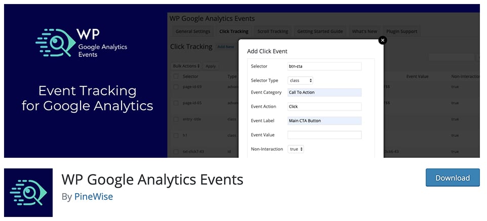 WP Google Analytics Events