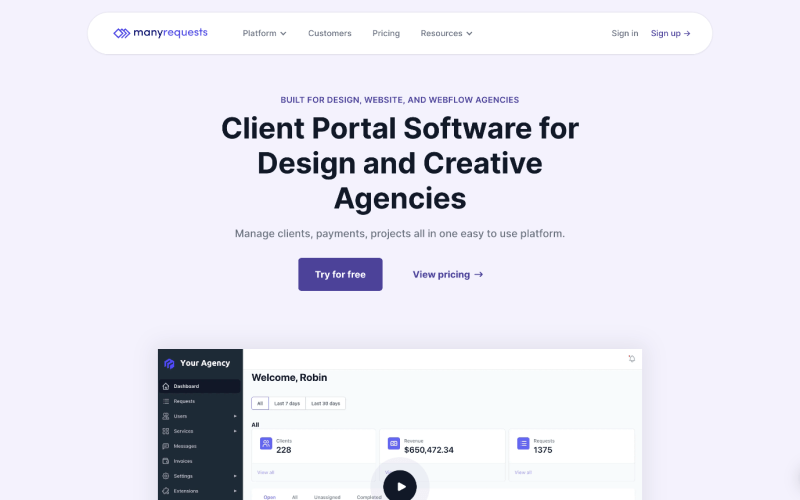 Client-Portal-Software-For-Agencies-ManyRequests