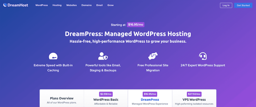 dreamhost fast and secure hosting