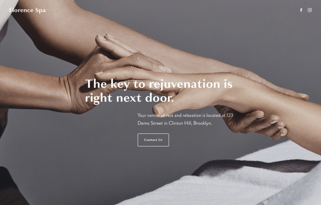 Florence spa business squarespace template