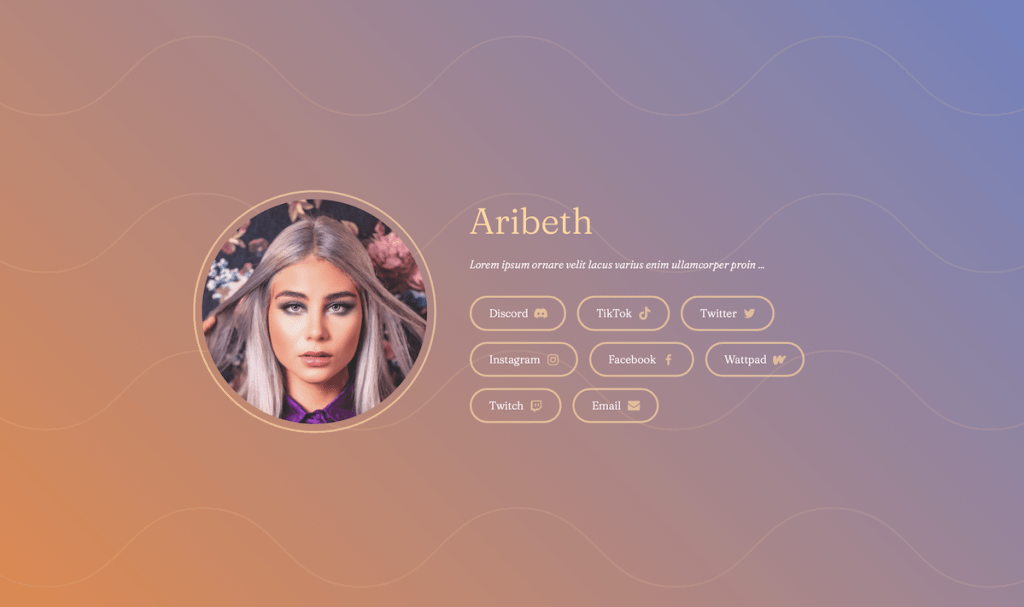 Fullscreen profile card template