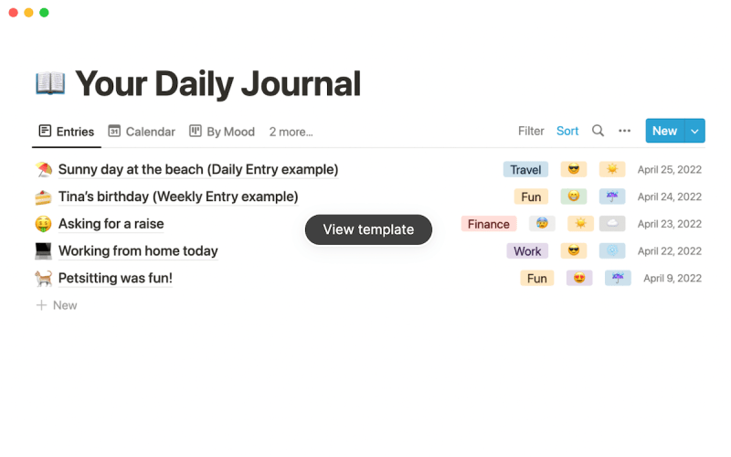 Notion-your-daily-journal-template