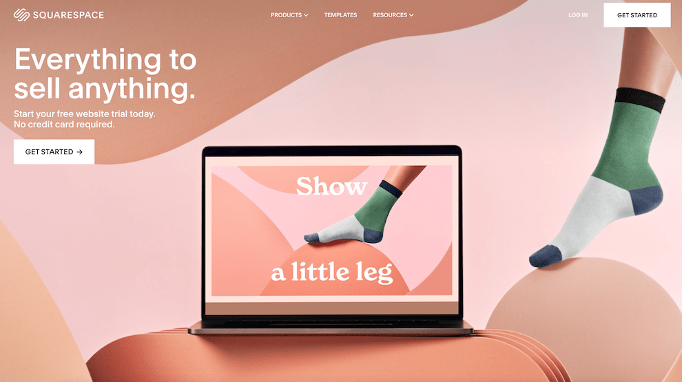 Squarespace homepage slick design