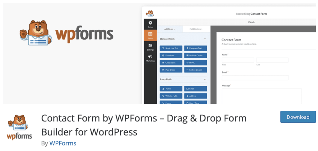 Contact Form by WPForms – Drag & Drop Form Builder for WordPress